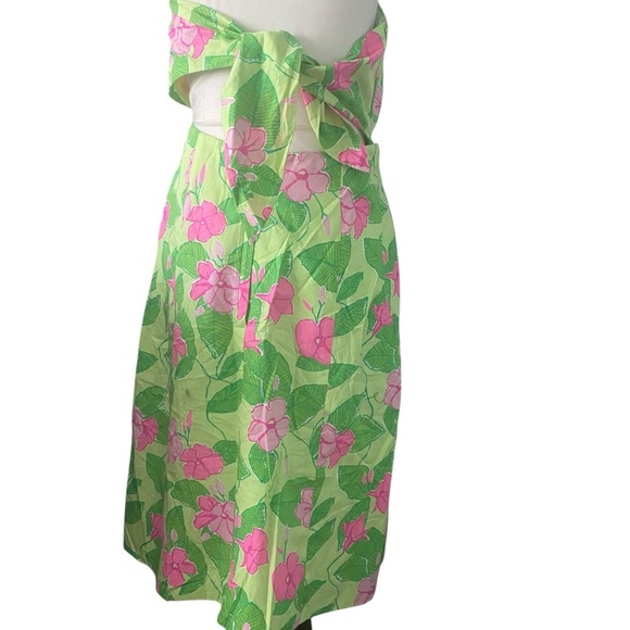 Vintage Lily Pulitzer Sabrina Pink and Pistachio green strapless dress - Picture 3 of 10